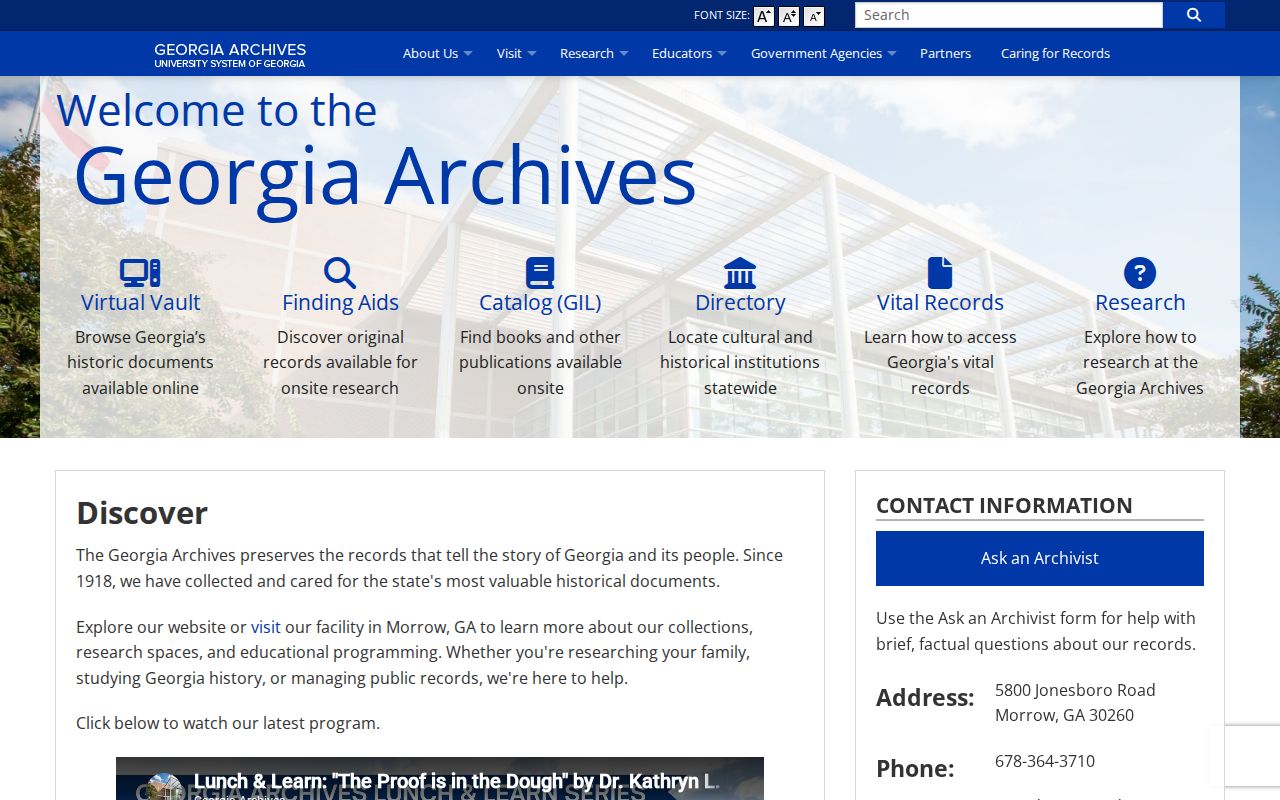 Georgia Archives collections for Dunwoody previous-resident research
